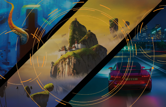 Collage of game scenes