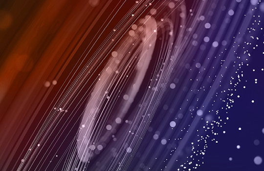 digitized purple and orange solar system