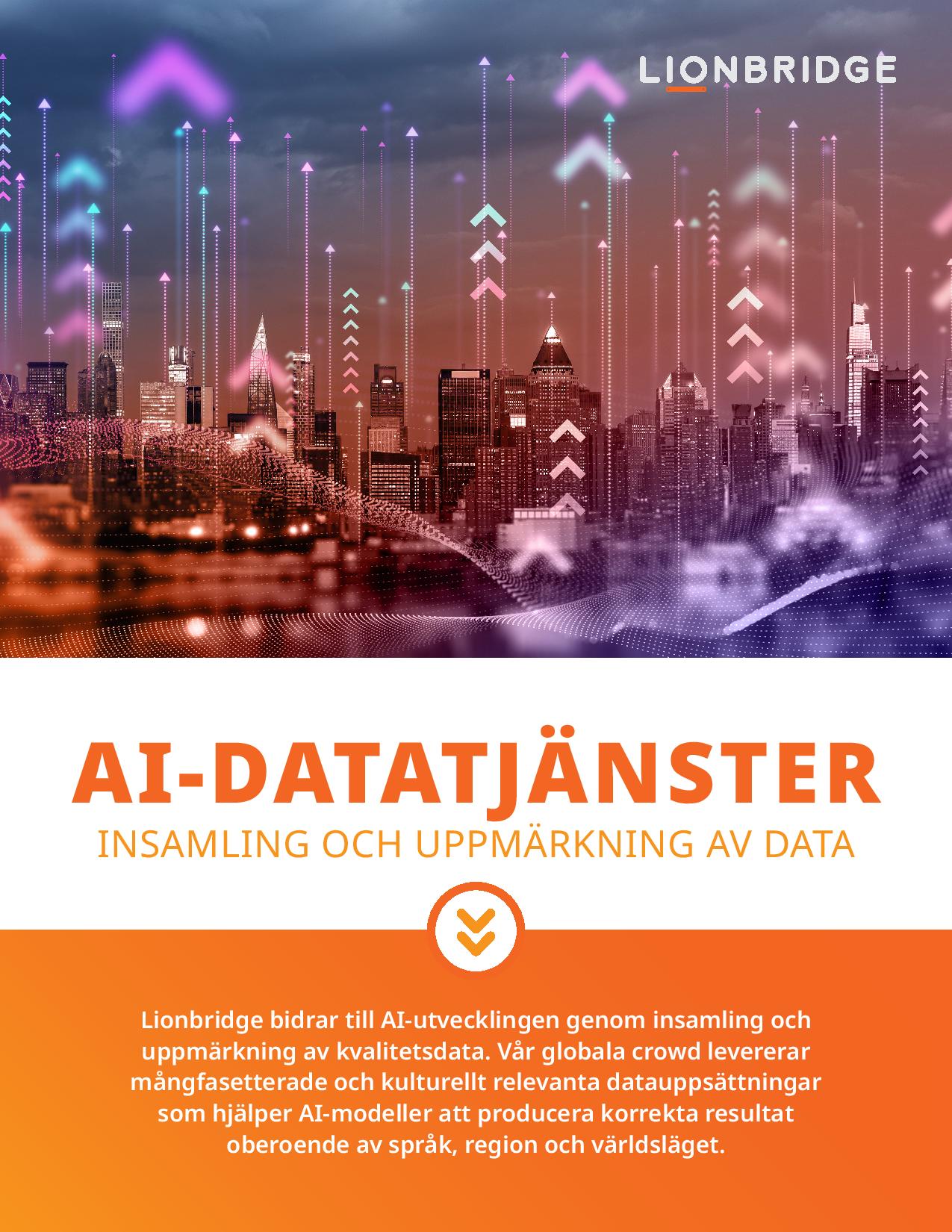 Faktablad om AI-datatjänster för insamling och annotering av data