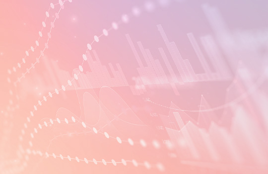 connected dots and graphs on a light orange background