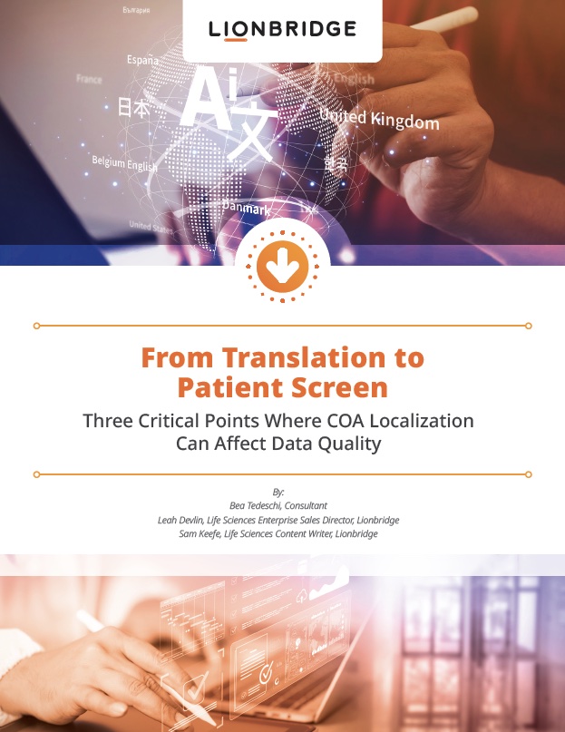 Download our eBook, From Translation to Patient Screen