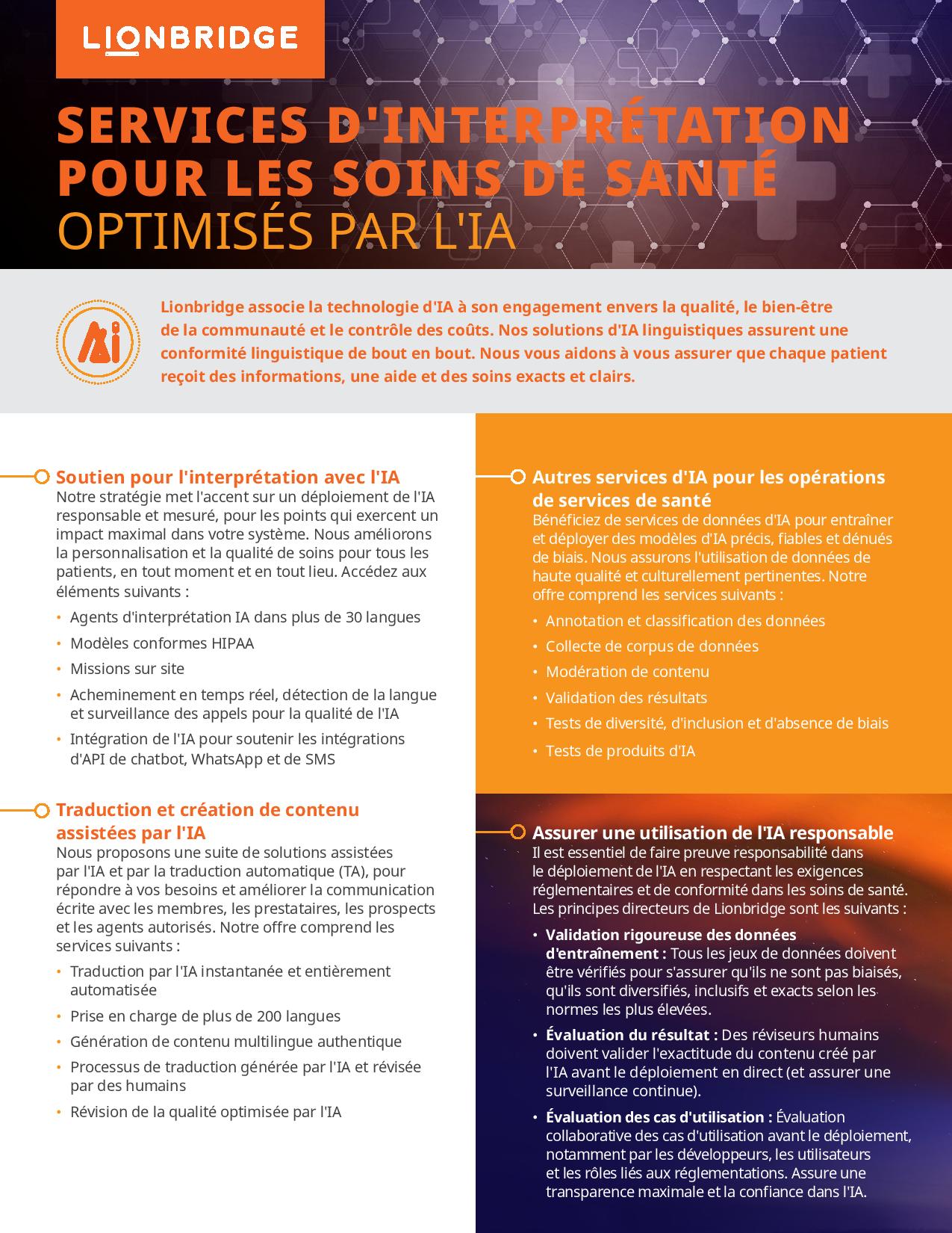 Document d'une page sur l'interprétation par l'IA dans la santé