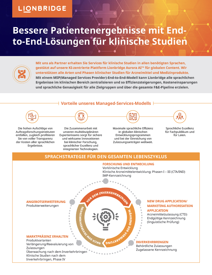 Bessere Ergebnisse für Patienten mit End-to-End-Lösungen für klinische Studien
