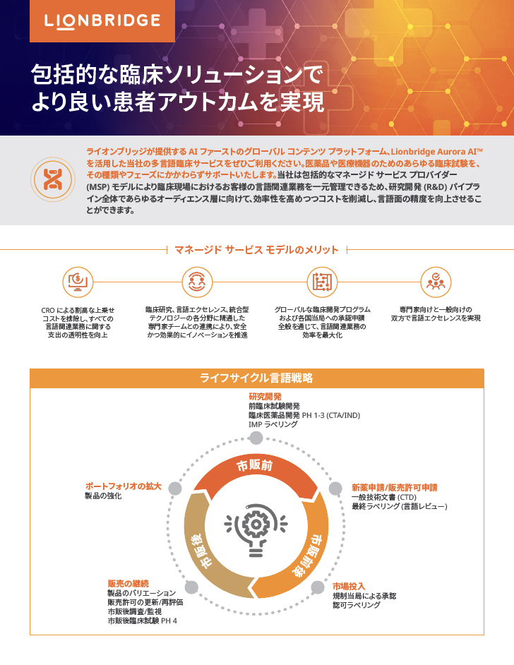 包括的な臨床ソリューションで患者アウトカムの向上を実現