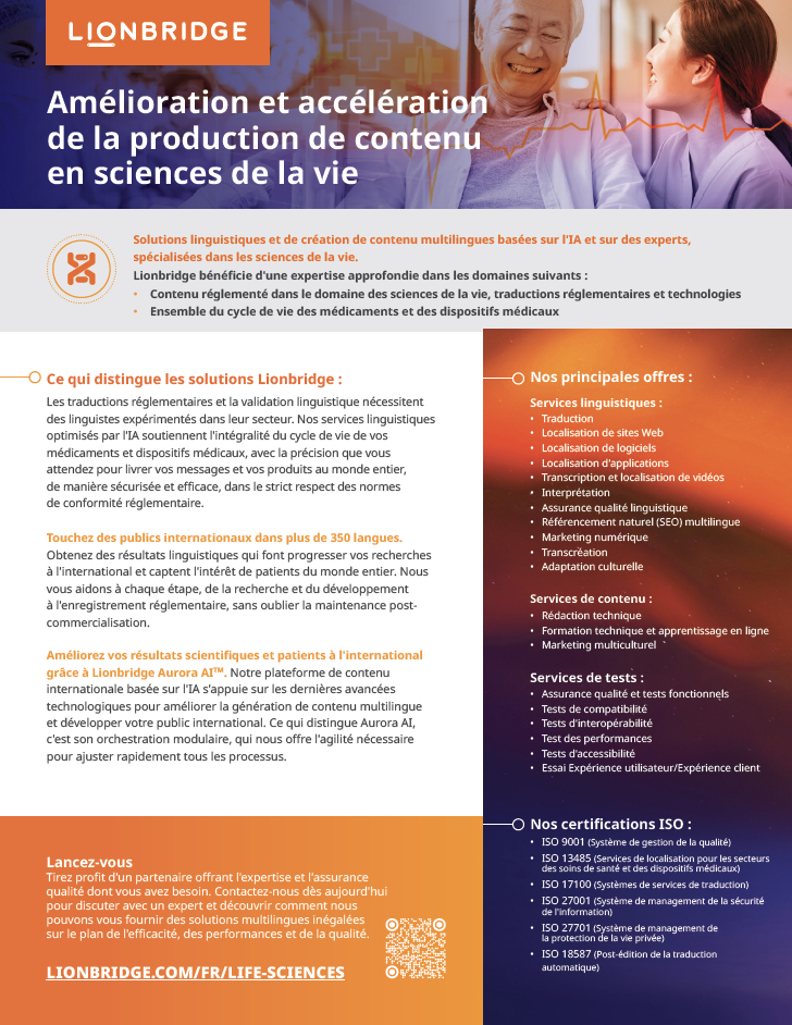 Amélioration et accélération du contenu en sciences de la vie