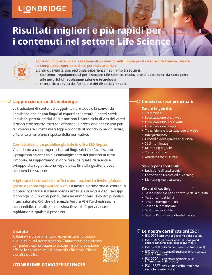 Risultati migliori e più rapidi per i contenuti nel settore Life Science