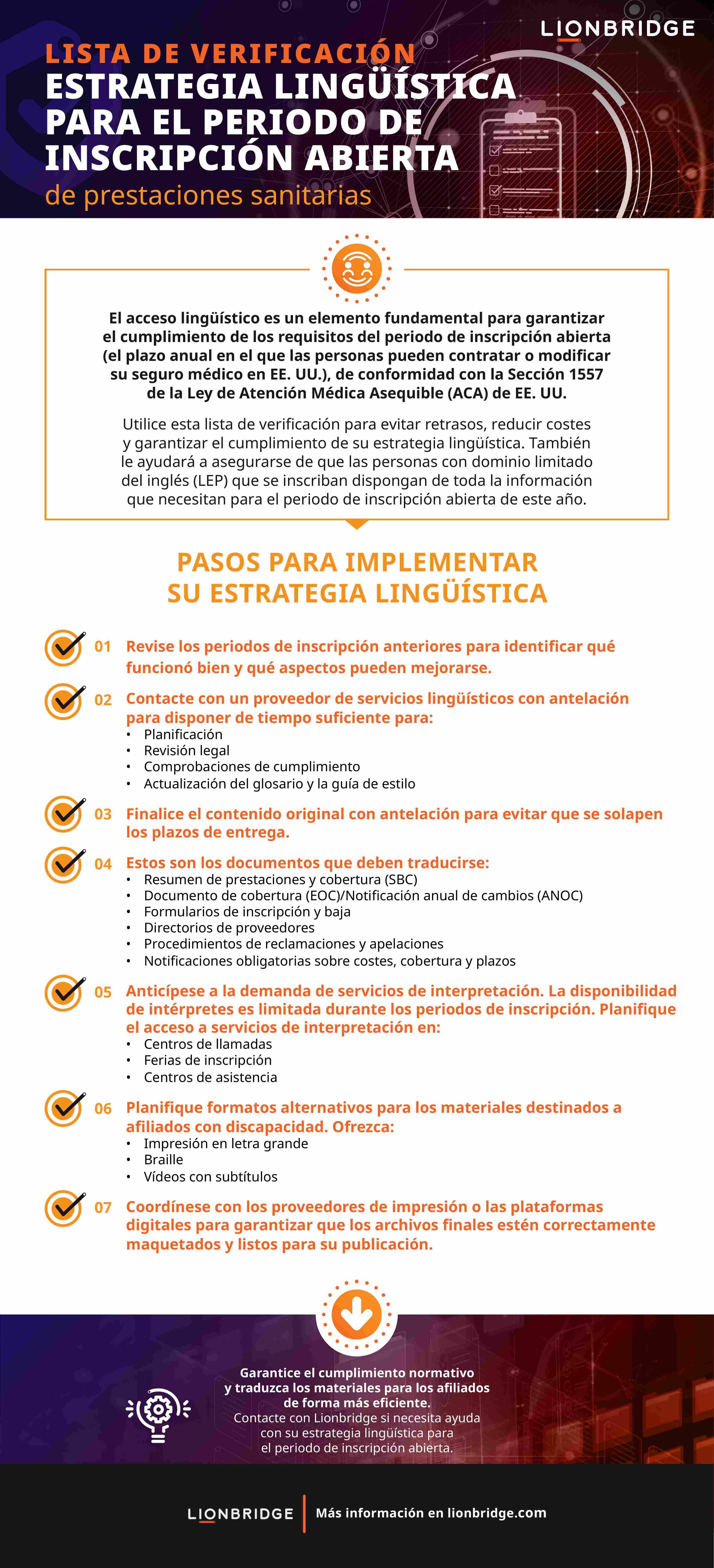 Descargar la lista de verificación para la planificación lingüística