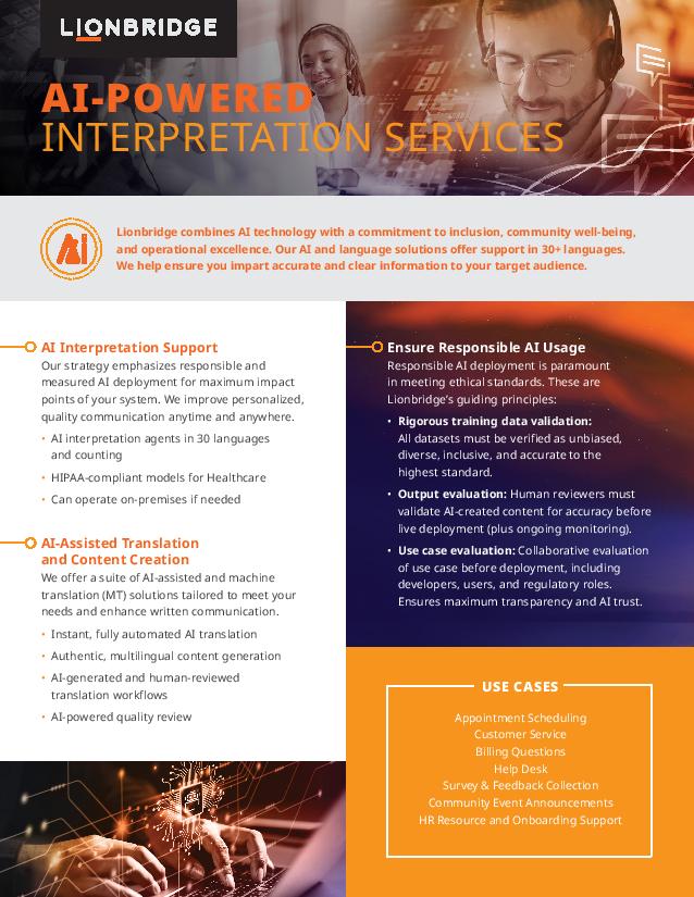 AI Powered Interpretation One-Pager