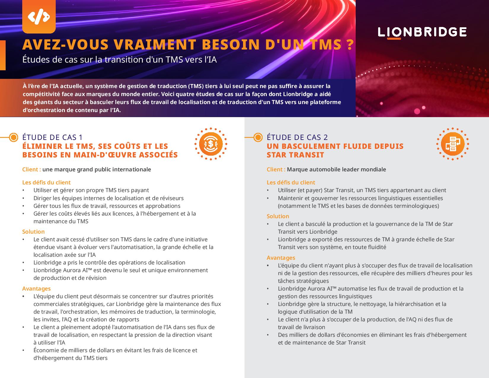 Étude de cas : migration du TMS vers l’IA