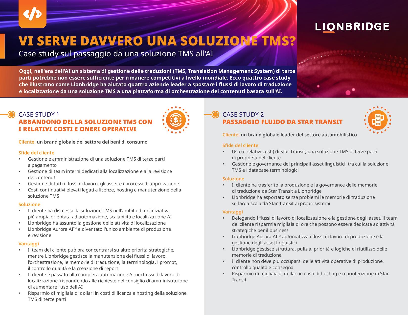 Case study sul passaggio da una soluzione TMS all'AI