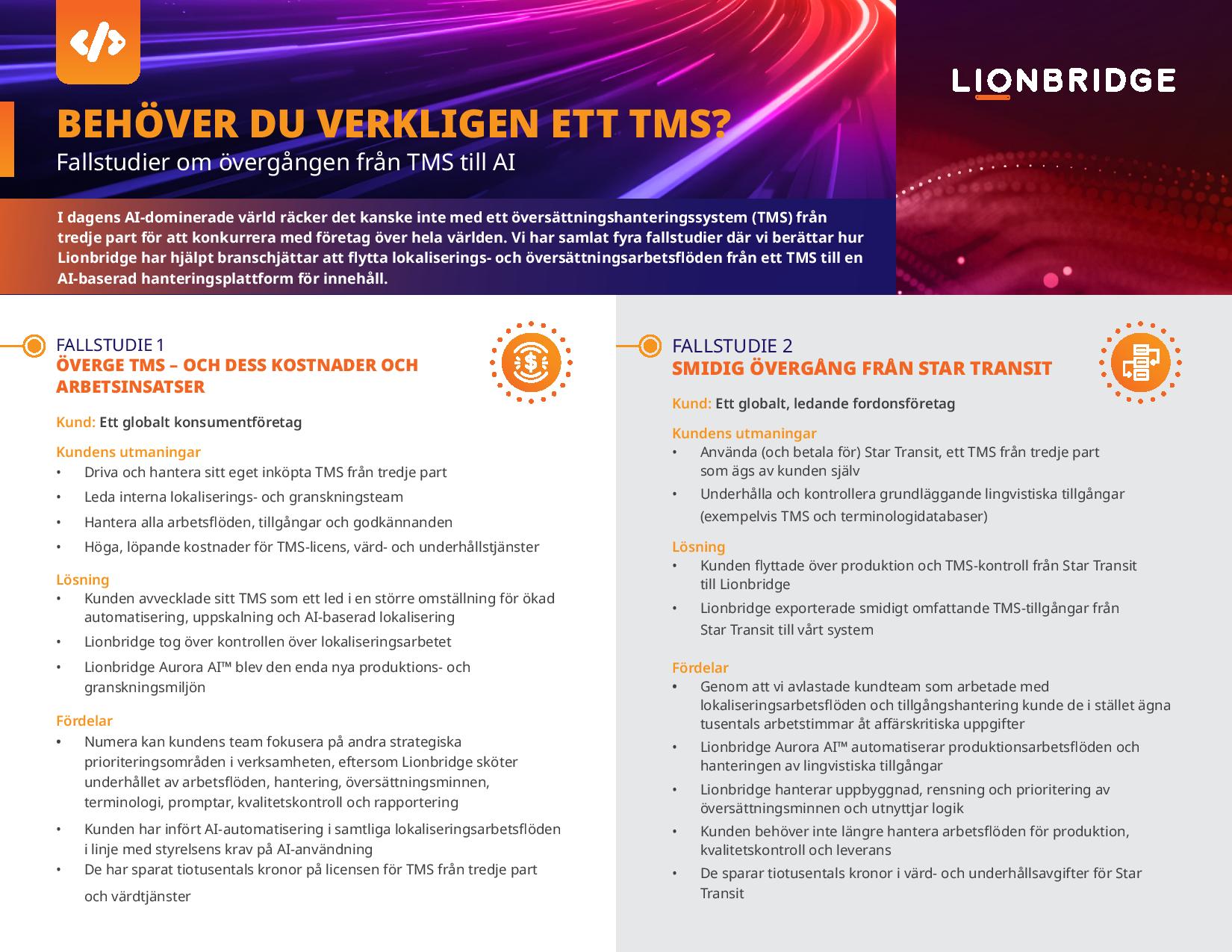 Fallstudie: Övergång från TMS till AI