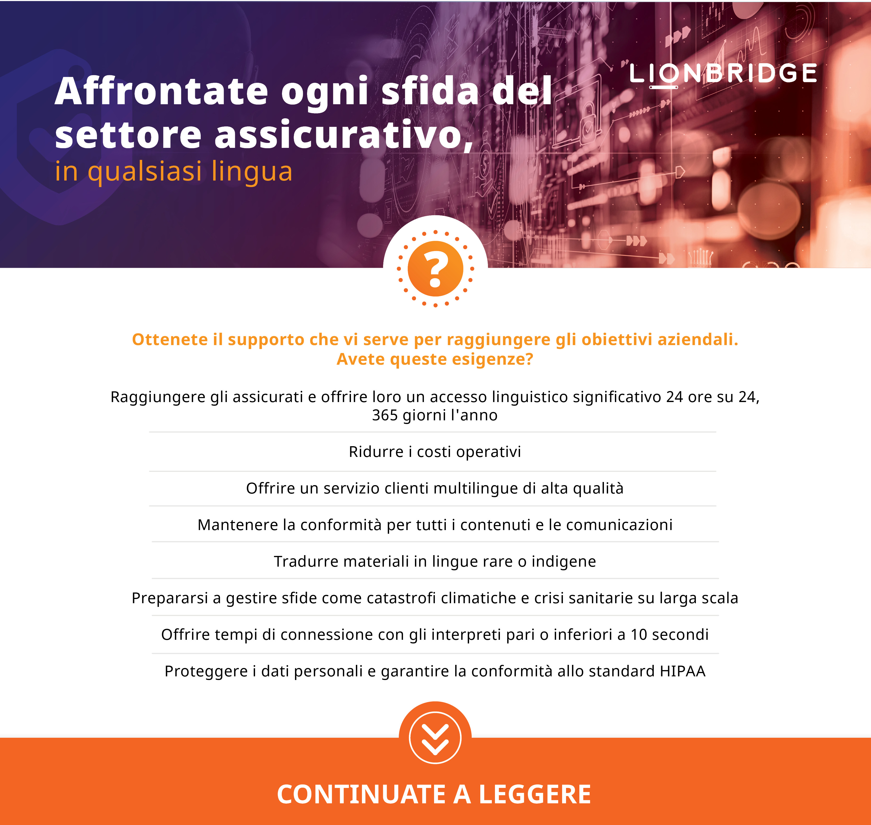 Scaricate la nostra infografica su interpretariato e traduzione per il settore assicurativo