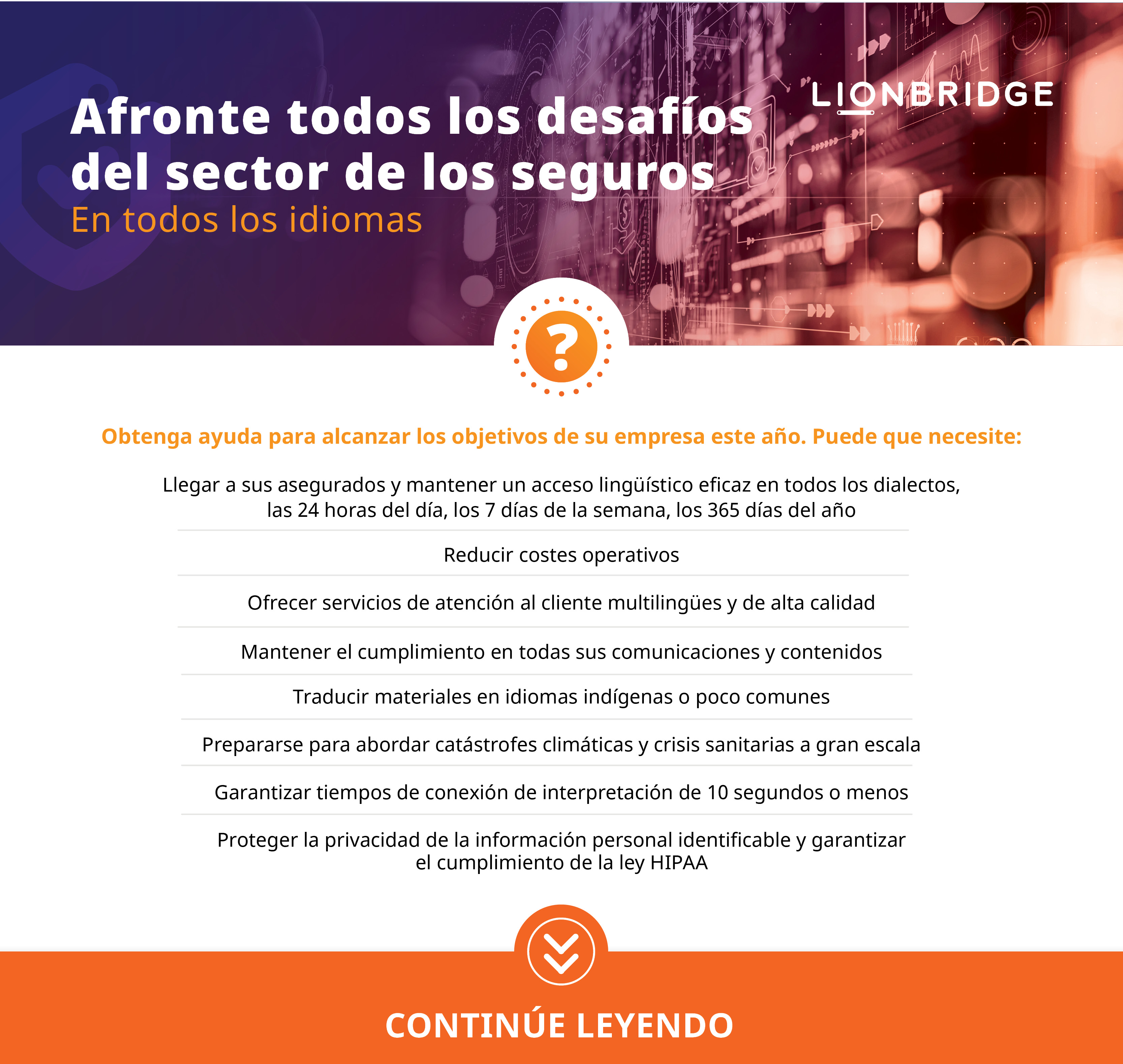 Descargue nuestra infografía sobre interpretación y traducción en el sector de los seguros