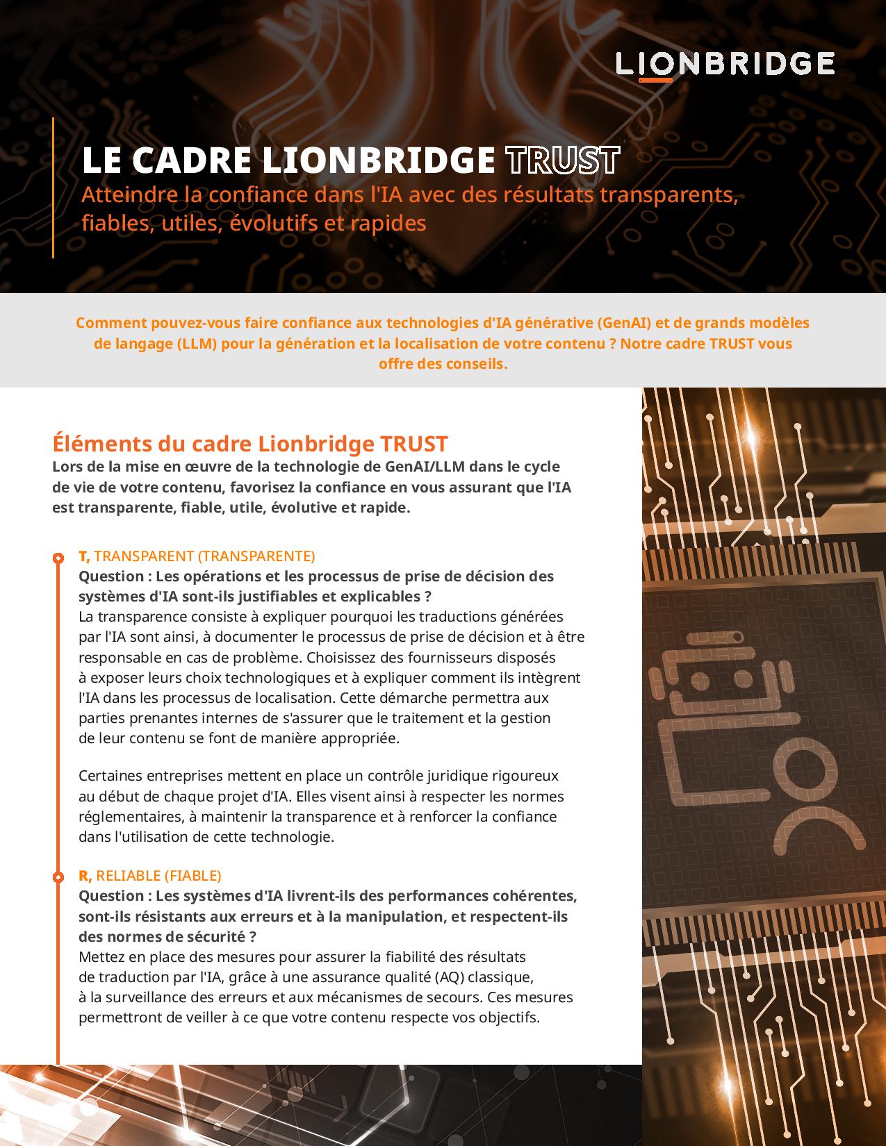 Lionbridge TRUST Framework One Pager - French