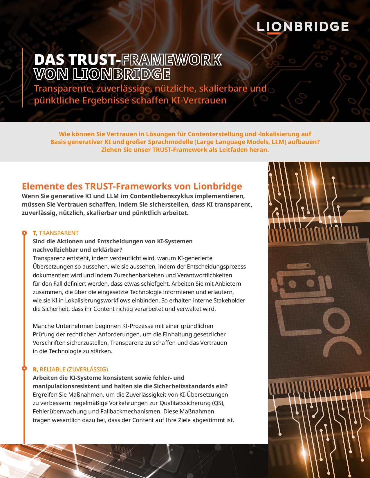 Lionbridge TRUST Framework One Pager - German