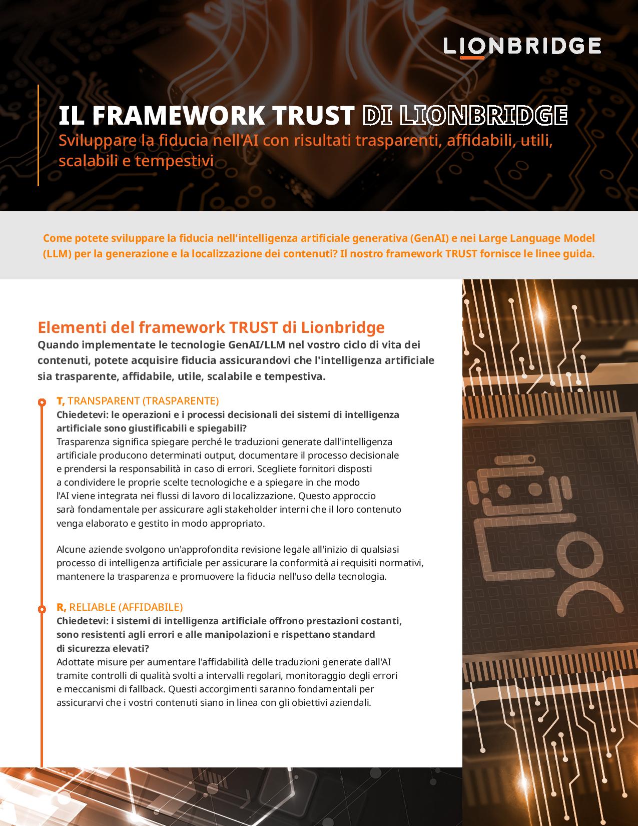 Lionbridge TRUST Framework One Pager - Italian
