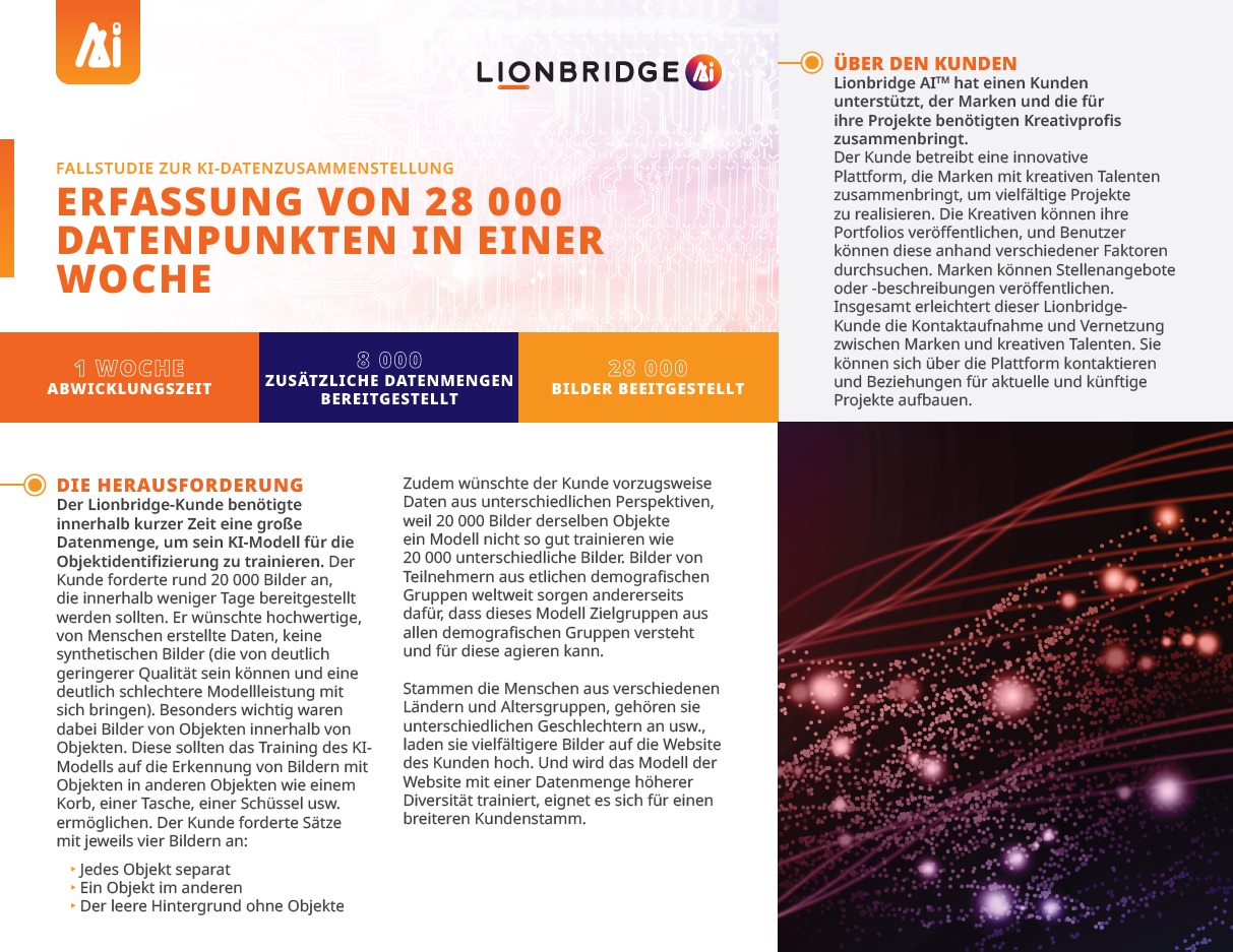 Titelseite der Fallstudie: KI-Datenzusammenstellung