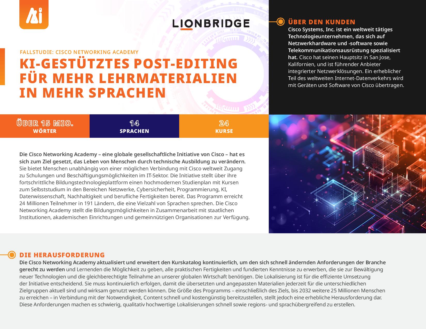 Titelseite der Fallstudie: Cisco Networking Academy