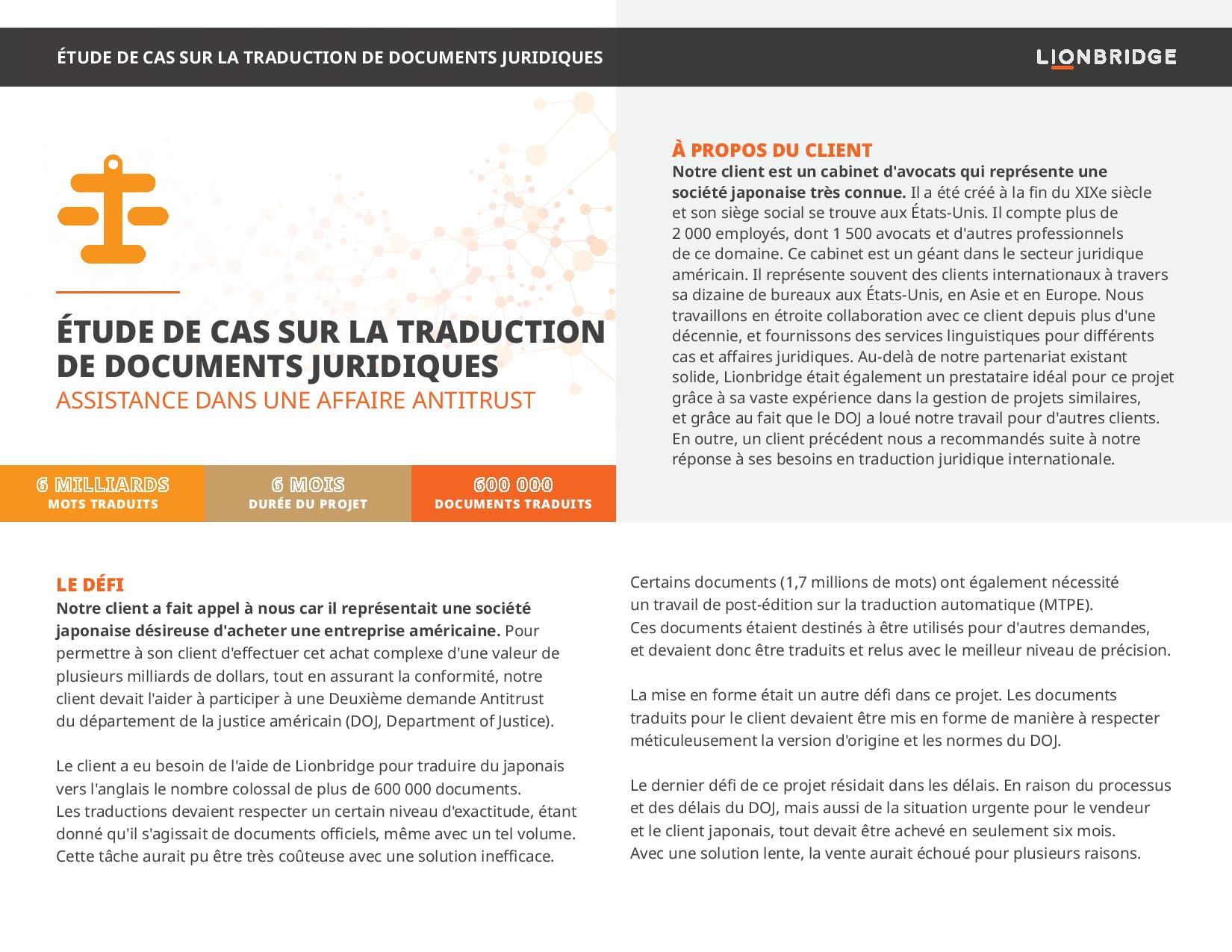 Étude de cas sur la traduction de documents juridiques