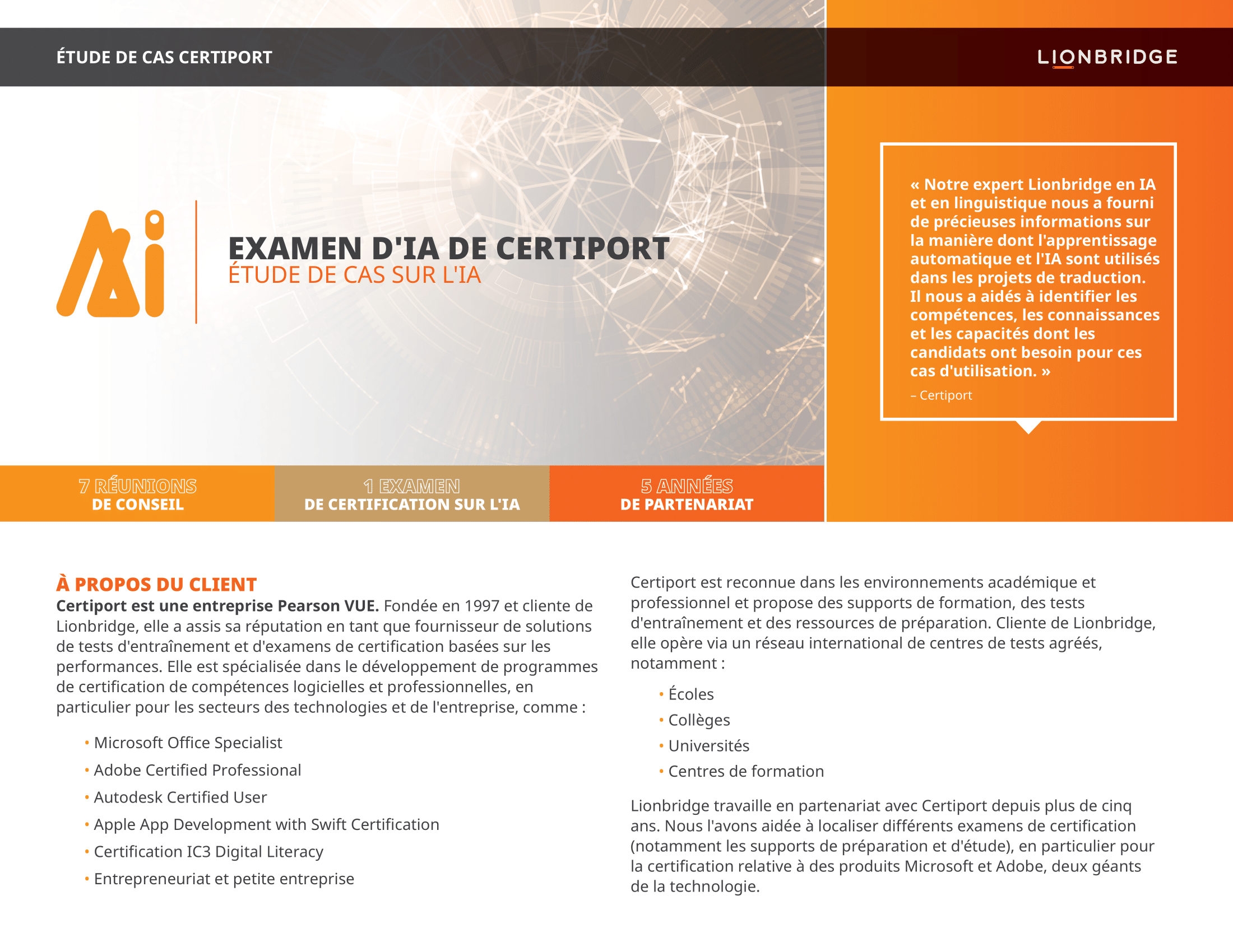 Couverture de l'étude de cas Certiport