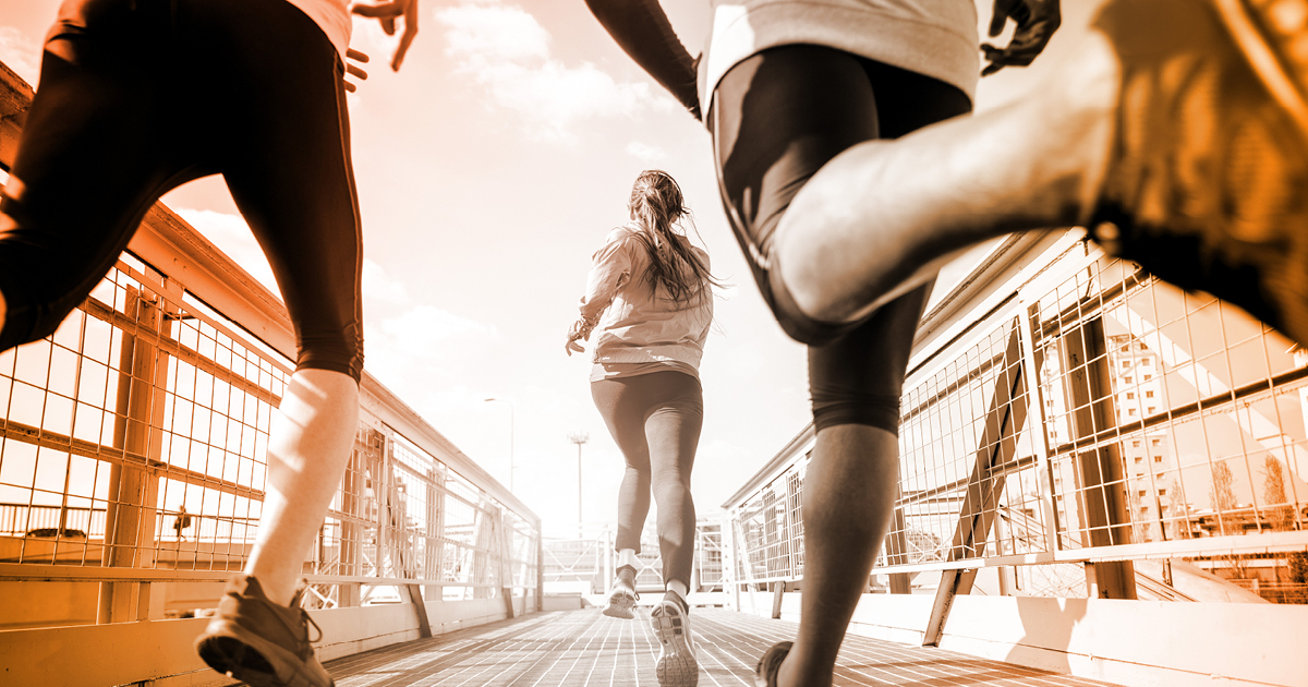 athletes running
