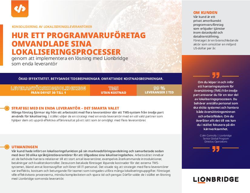 Fallstudie: Konsolidering av lokaliseringsleverantörer