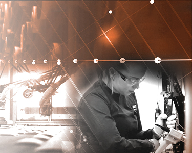 Person at a manufacturing plant