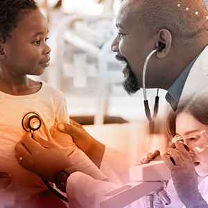 Doctor providing a young patient care