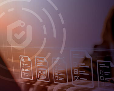 Person handling secure insurance documents