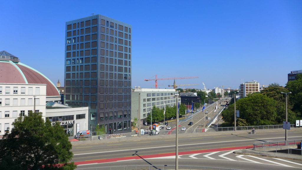 Ausblick vom Lionbridge-Büro in Basel, Schweiz