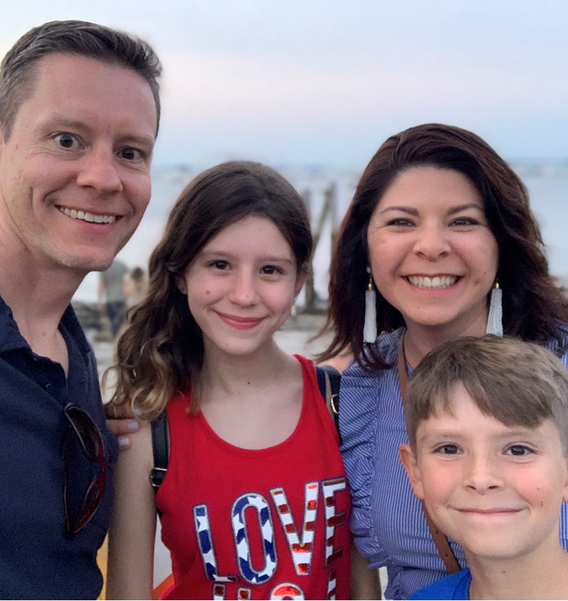 Cindy and her husband, son, and daughter