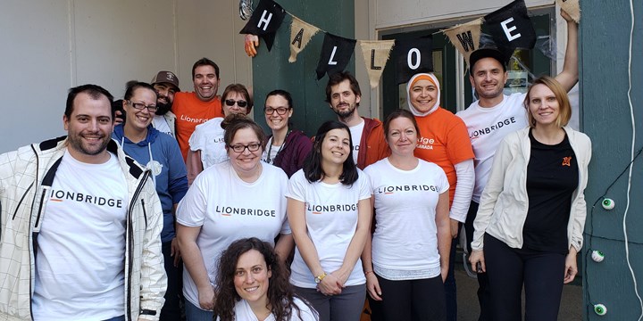 Lionbridge Brosard team group photo at Colonie des Grèves de Contrecœur