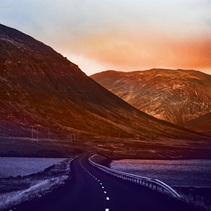 View from inside a semi-autonomous vehicle systems looking at the road ahead