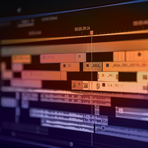 Close-up of video subtitles