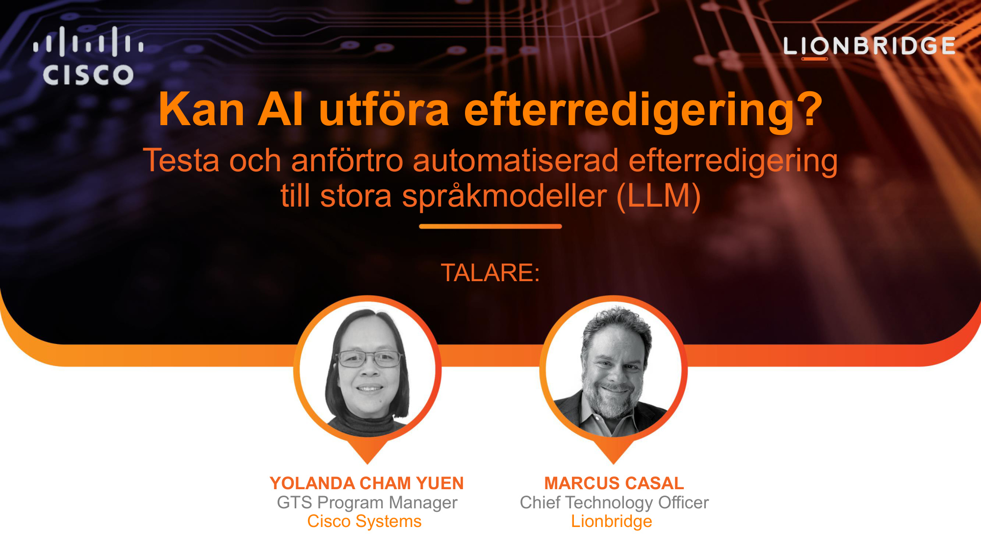 Omslag till presentationen om AI-efterredigering