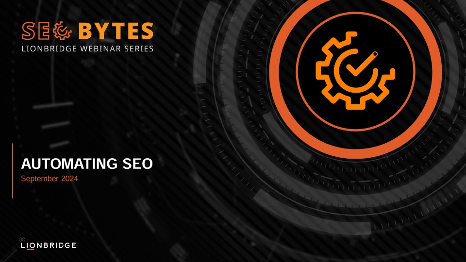 Cover of the presenation of automating SEO with AI