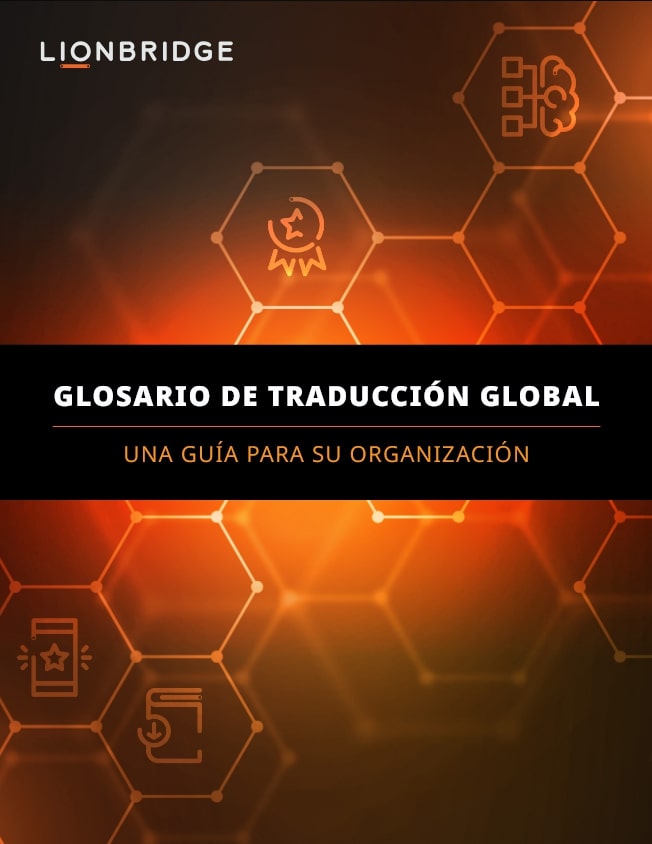 Portada del documento técnico del glosario de traducción global de Lionbridge