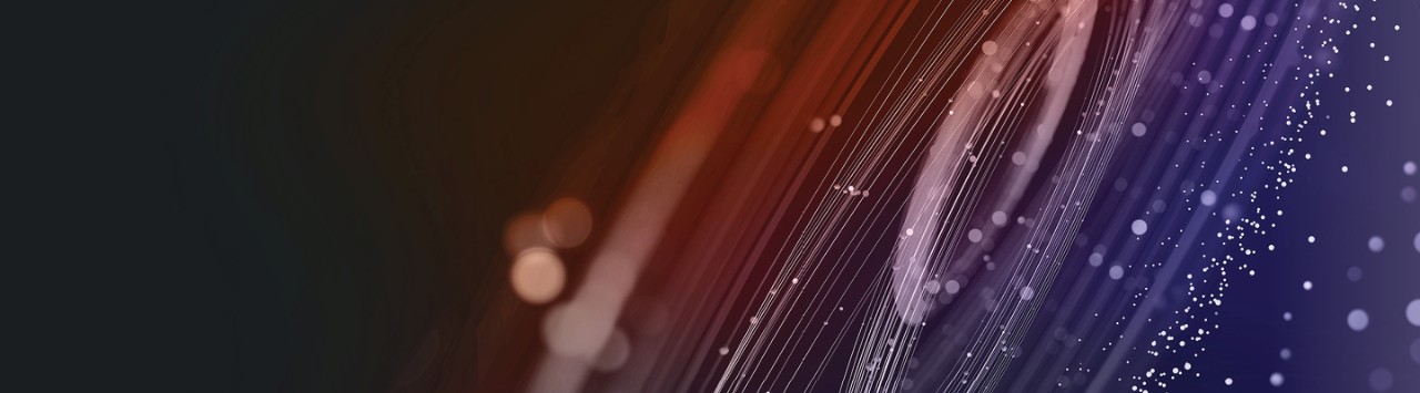 Digitalisiertes Sonnensystem, violett und orange