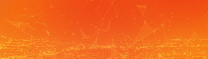Orange banner with triangular icons