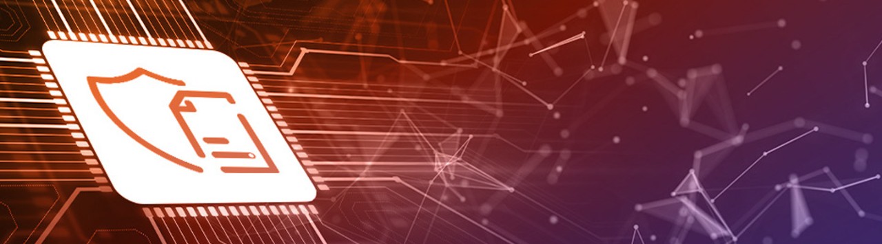 Gesundheitssymbol auf einer Kachel mit digitalisiertem violett- und orangefarbenem Hintergrund