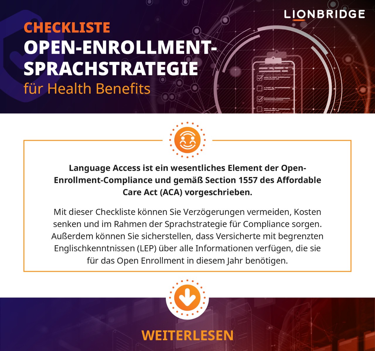 Deckblatt der Checkliste für die Planung der sprachlichen Aspekte 
