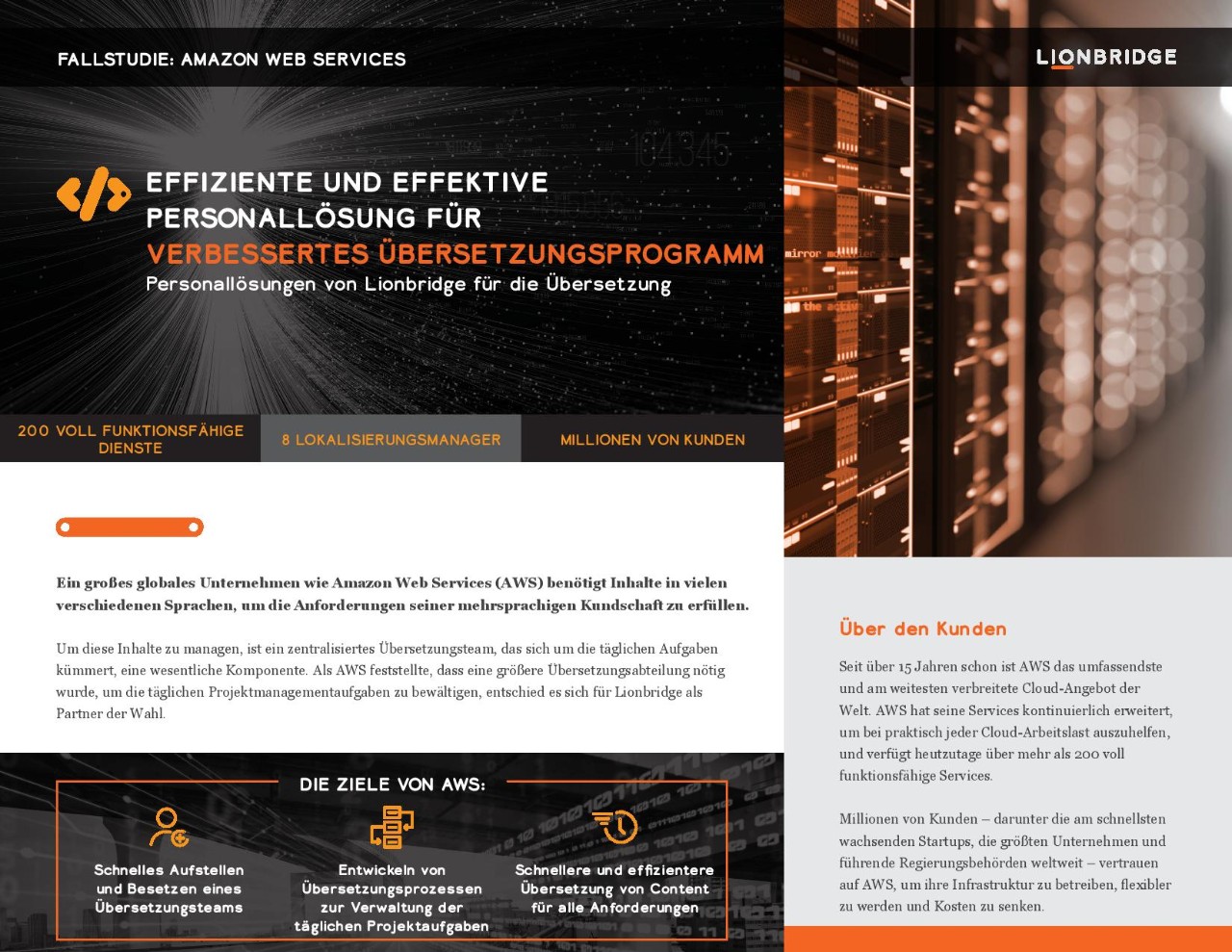 Titelseite der Fallstudie zu Amazon Web Services