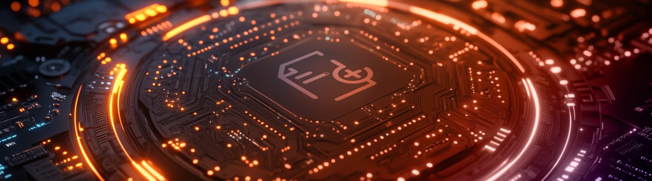 Digitale Motherboarddarstellung mit einem Dokumentsymbol