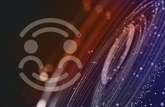 icon for interpreting on an orange and purple swirling background