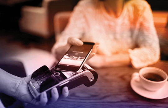 Person making a purchase with POS payment