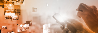 Person testing content on their phone