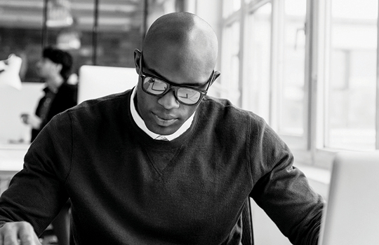 Businessperson working on legal document