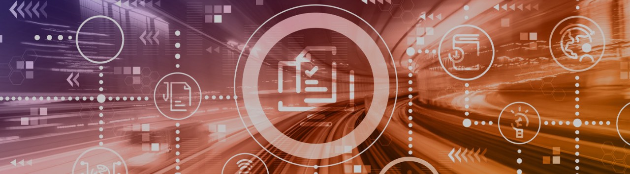 Digital burst background with icons