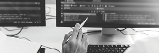 Developer looking at computer screen 