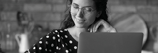 Person on an online learning course 